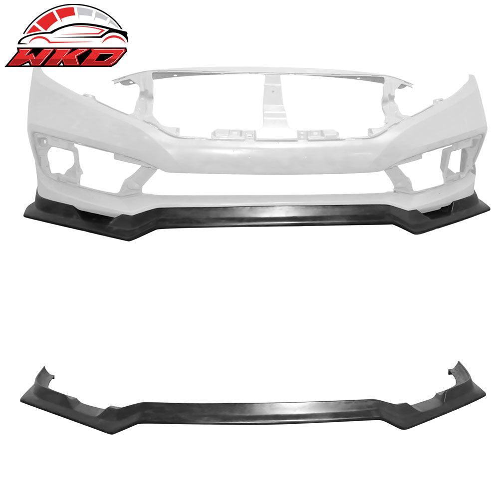 Fits 19-21 Honda Civic Sedan IKFM Style Front Bumper Lip Spoiler Splitter - PU