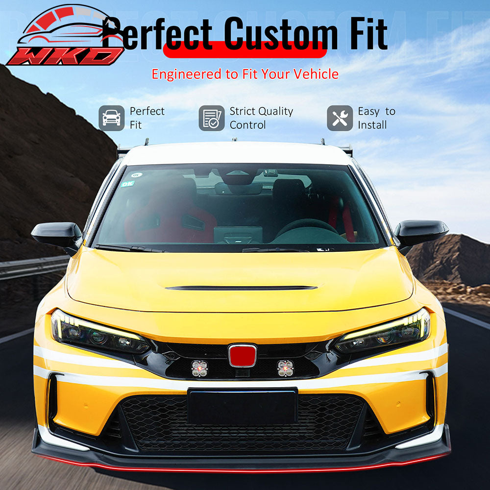 Fits 23-25 Honda Civic FL5 Type R Hatchback AK ABS Front Bumper Lip Matte Black