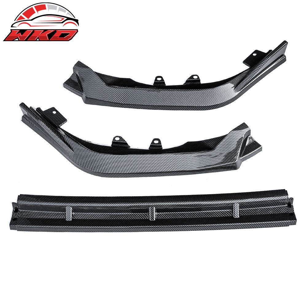 Fits 25-26 Honda Civic IKON Style 3PCS Front Bumper Lip Chin Carbon Fiber Print