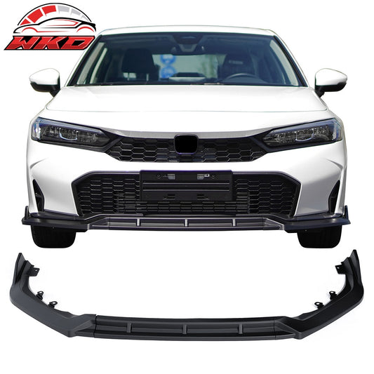25-26 Honda Civic IKON Style 3PCS Front Bumper Lip Spoiler Chin Matte Black | Wholesale