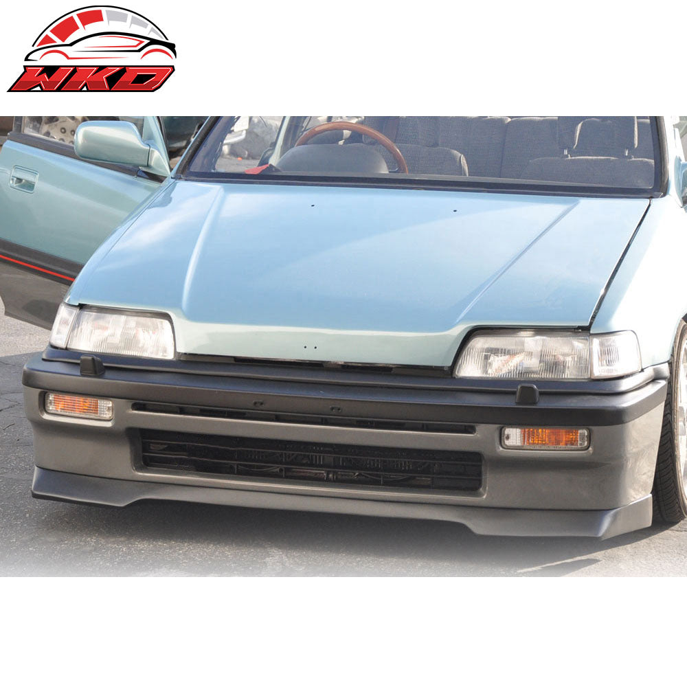 Fits 88-91 Honda Civic IKON Style Front Bumper Lip Spoiler Bodykit Unpainted PU