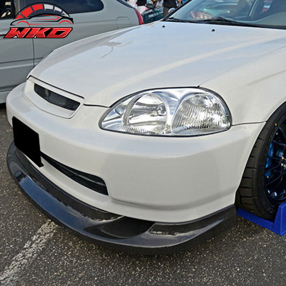 Fits 96-98 Honda Civic EK JDM First Molding Style Front Bumper Lip Unpainted PU