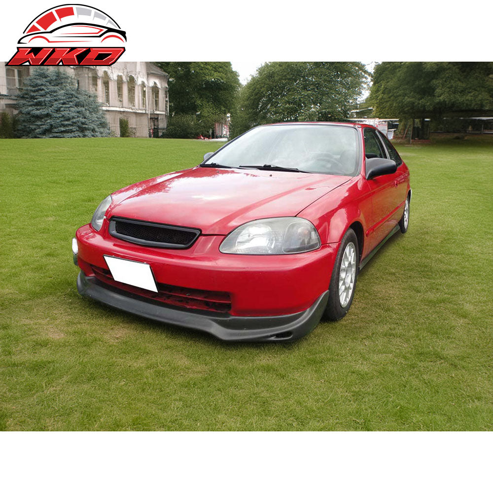 Fits 96-98 Honda Civic Jun Style Front Bumper Lip Chin Spoiler Kit PU Unpainted