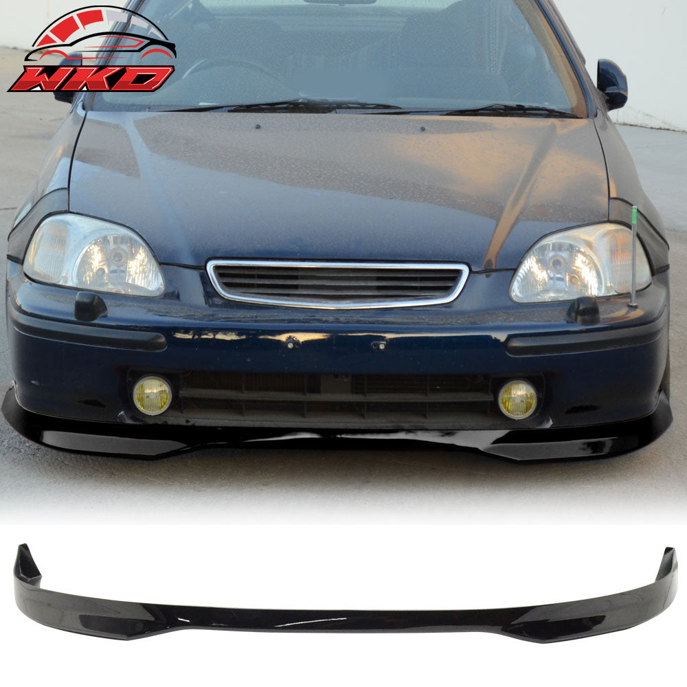 Fits 96-98 Honda Civic Type R Style Painted Black Front Bumper Lip Spoiler PU
