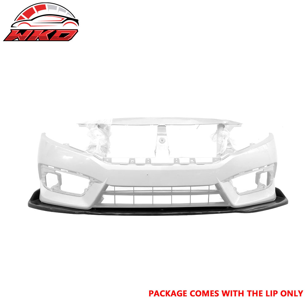 Fits 16-18 Honda Civic Coupe Sedan CS Style Front Bumper Lip Kit Unpainted PU