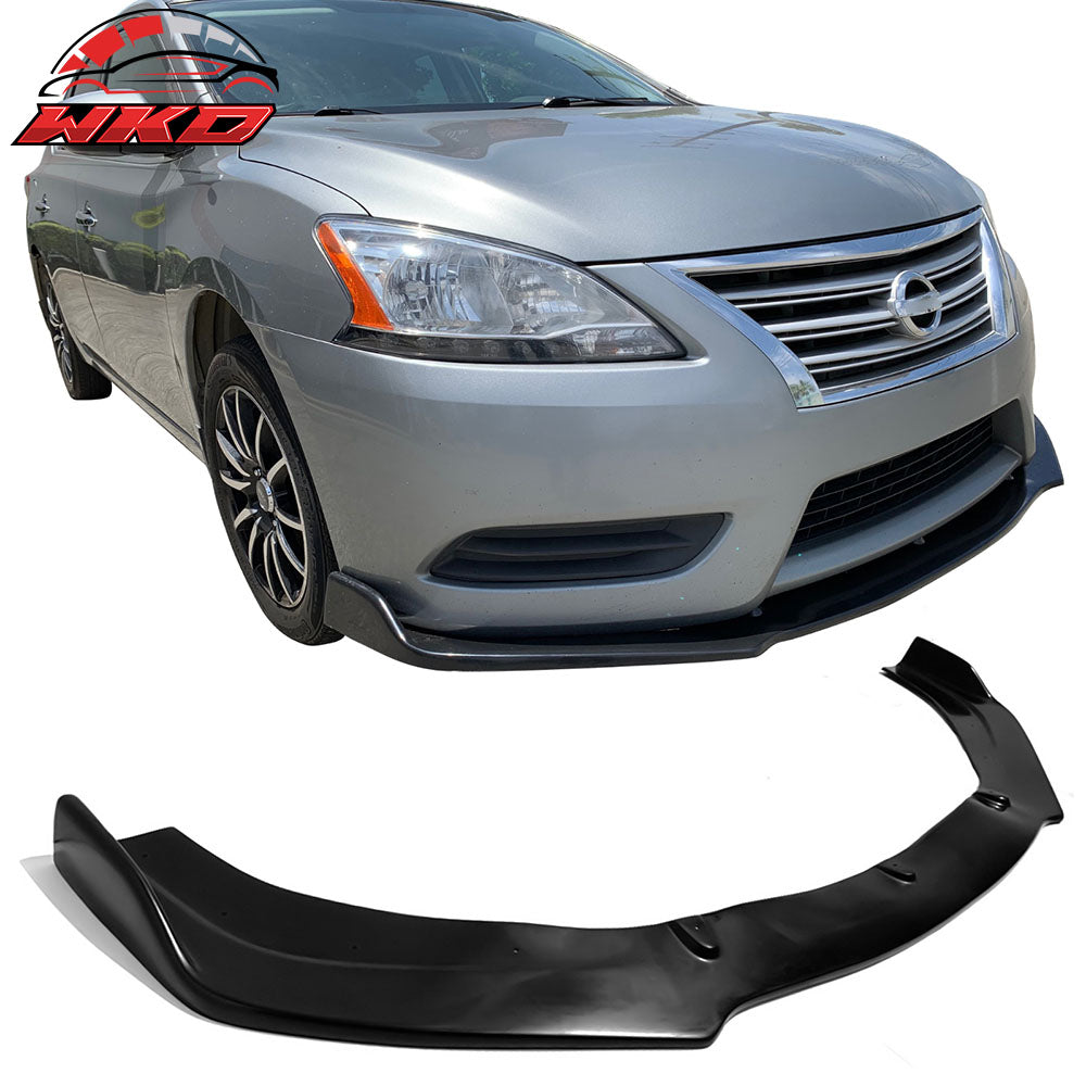 Fits 13-17 Nissan Sentra CS Style Front Bumper Lip Spoiler Unpainted Black PU