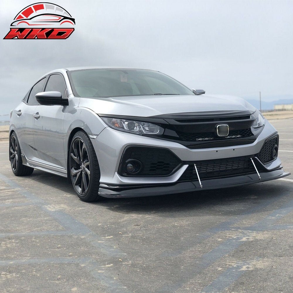 Fits 17-21 Honda Civic Si Hatchback Front Bumper Lip MDA Unpainted PU Spoiler