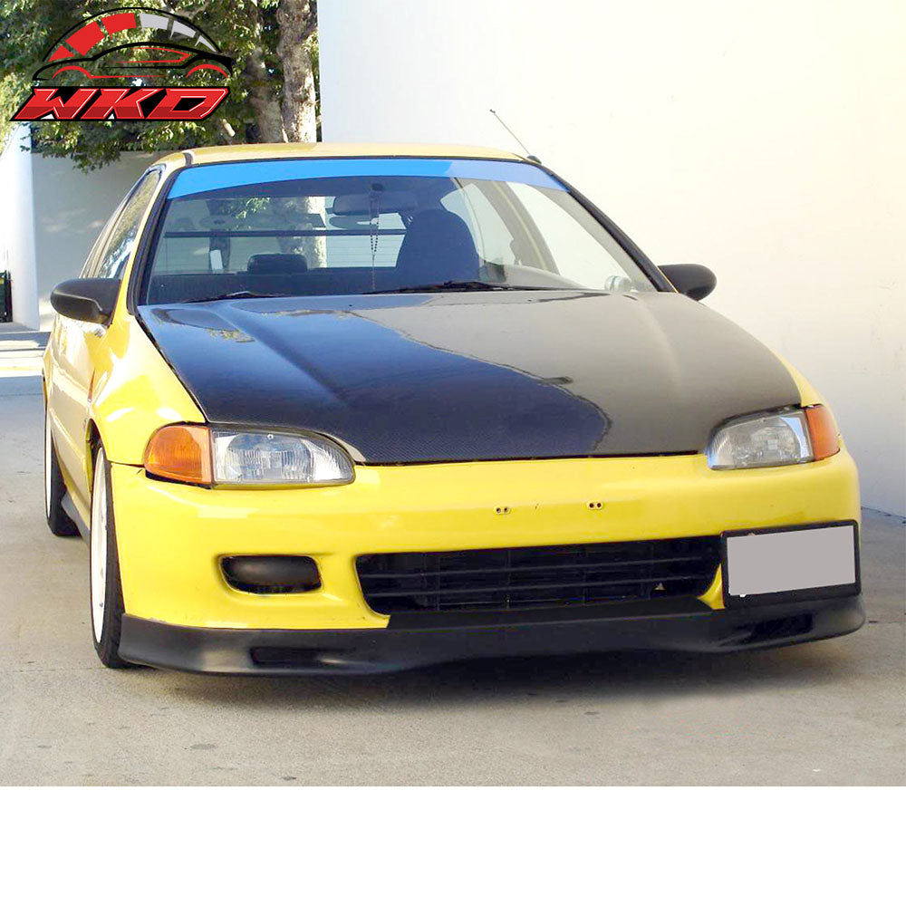 Fits 92-95 Honda Civic Coupe Hatchback Spoon Style Front Bumper Lip Unpainted PU