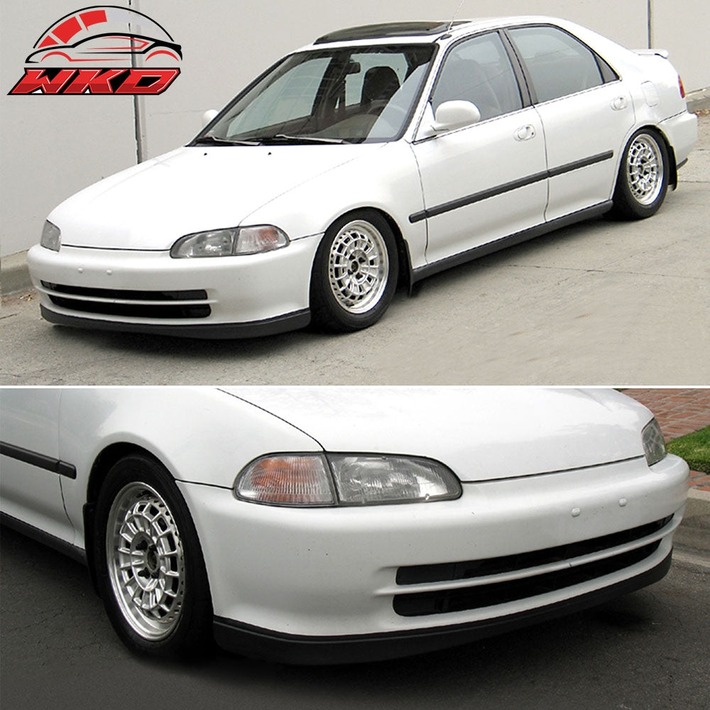 Fits 92-95 Honda Civic Sedan 4Dr Front Bumper Lip Spoiler Bodykit Unpainted PU