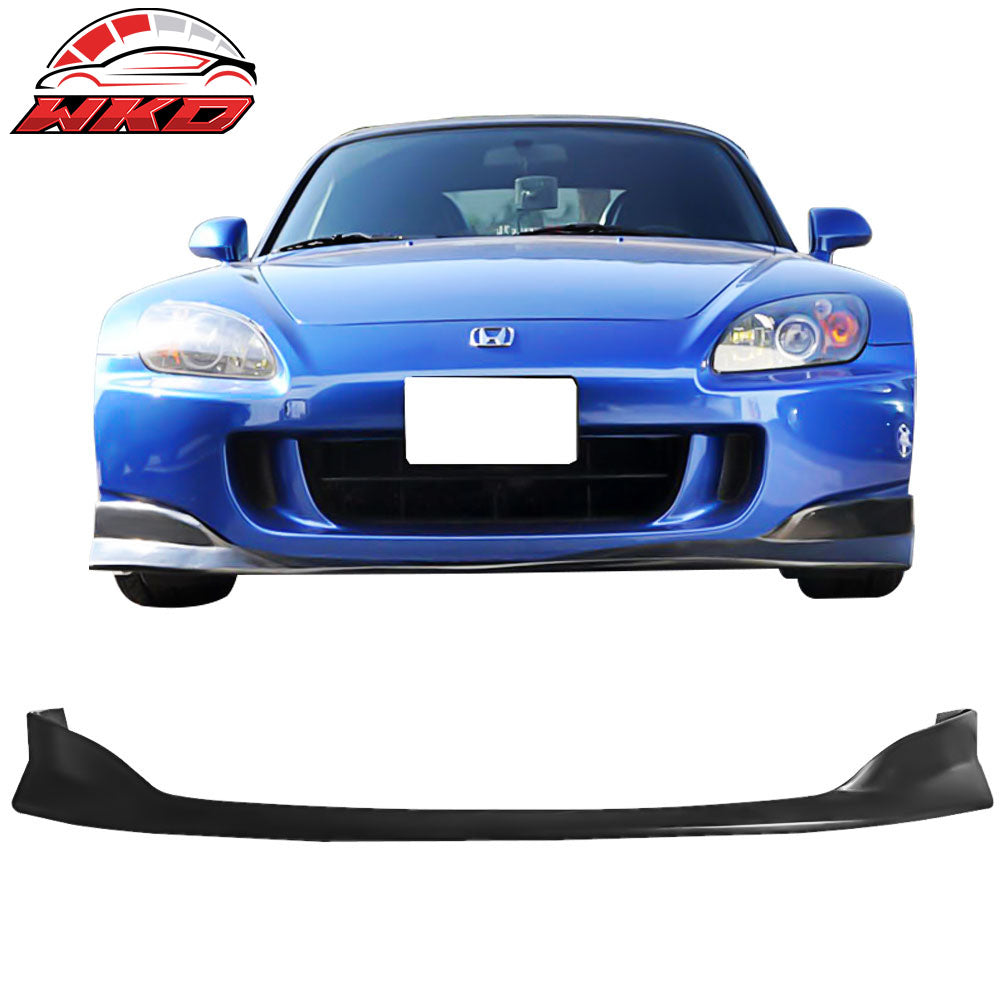 Fits 04-09 Honda S2000 AP2 AMS Style Front Bumper Lip Spoiler Unpainted Black PU