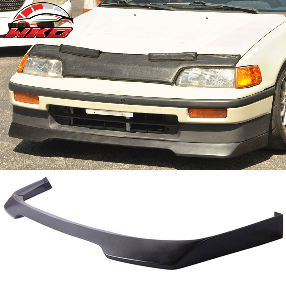 Fits 88-91 Honda CRX IKON Evo Style Front Bumper Lip Spoiler Chin Unpainted PU