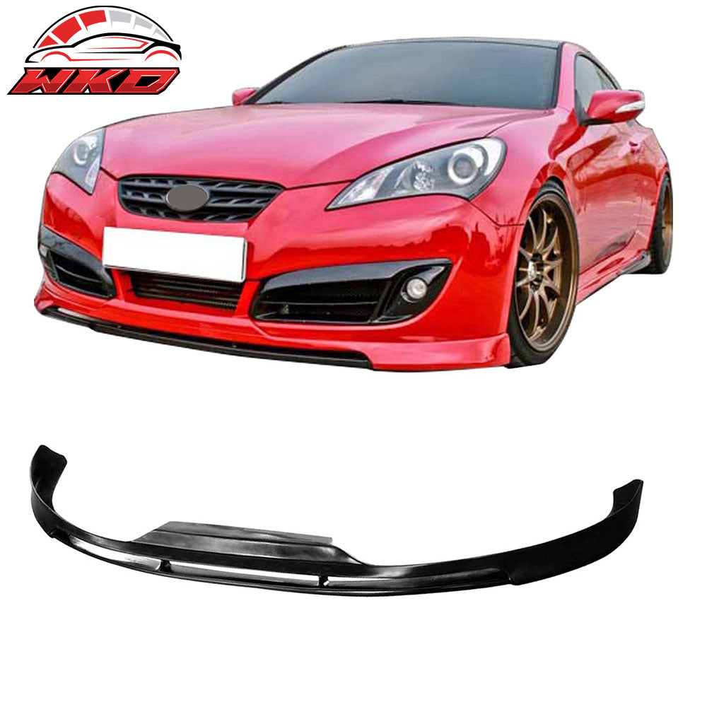 Fits 10-12 Hyundai Genesis S1 Style Front Bumper Lip Spoiler Unpainted Black PU