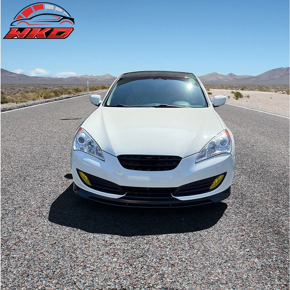Fits 10-12 Hyundai Genesis S1 Style Front Bumper Lip Spoiler Unpainted Black PU