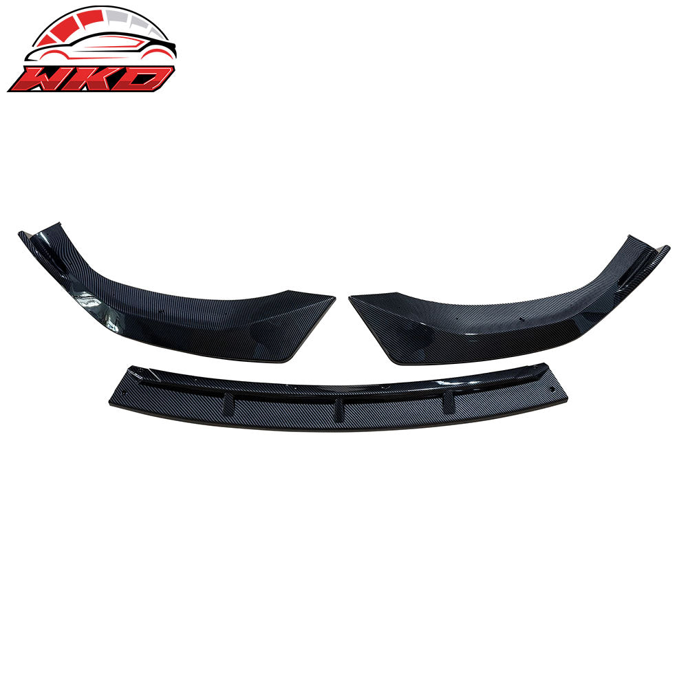 Fits 24-25 Hyundai Sonata IKON V1 3PCS Front Bumper Lip PP Carbon Fiber Print
