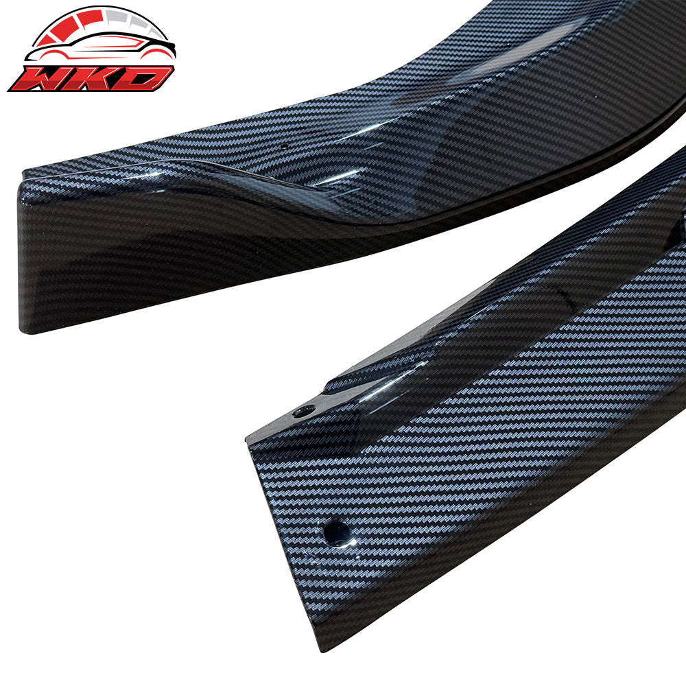Fits 24-25 Hyundai Sonata IKON V1 3PCS Front Bumper Lip PP Carbon Fiber Print
