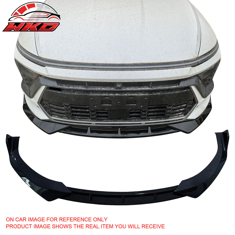Fits 24-25 Hyundai Sonata N Line IKON V1 3PC Front Bumper Lip Carbon Fiber Print