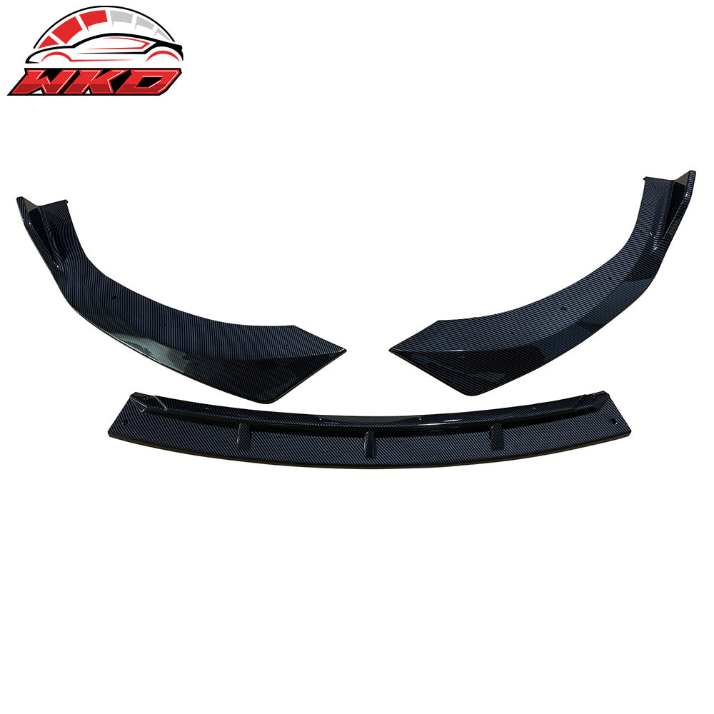 Fits 24-25 Hyundai Sonata N Line IKON V1 3PC Front Bumper Lip Carbon Fiber Print