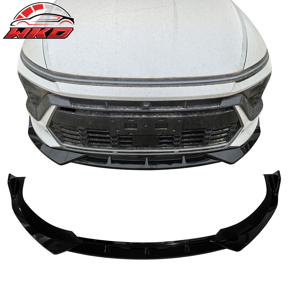 Fits 24-25 Hyundai Sonata N Line IKON V1 Style 3PCS Front Bumper Lip Gloss Black