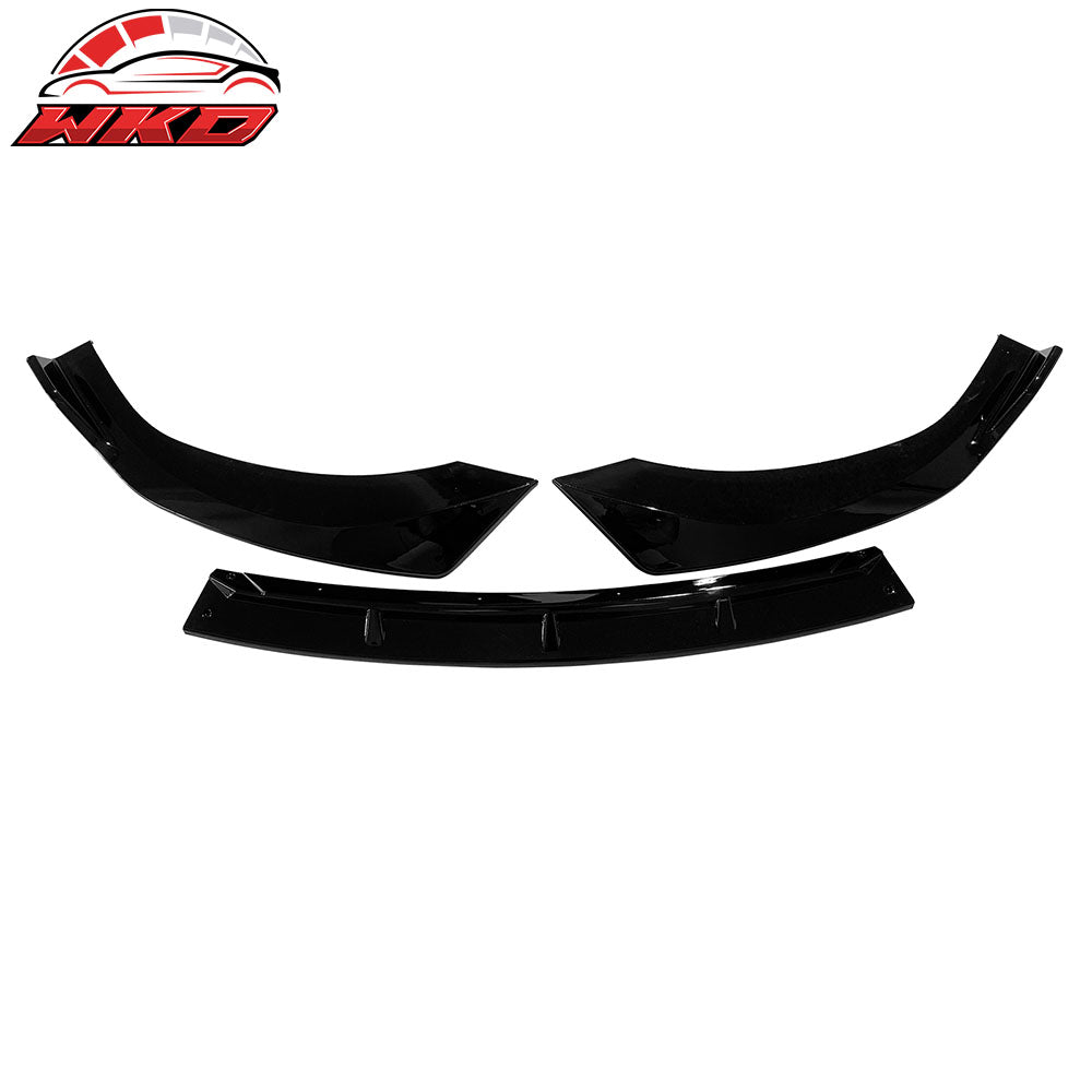 Fits 24-25 Hyundai Sonata N Line IKON V1 Style 3PCS Front Bumper Lip Gloss Black