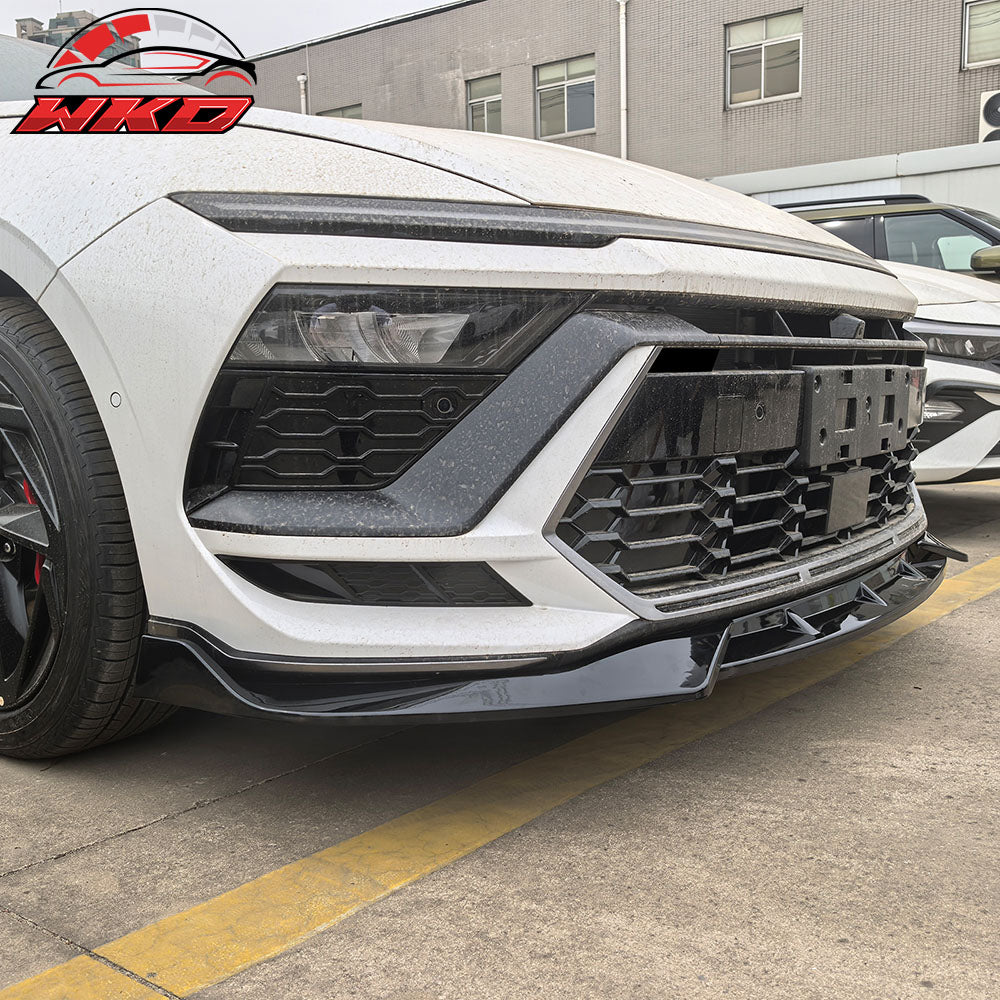 Fits 24-25 Hyundai Sonata N Line IKON V1 Style 3PCS Front Bumper Lip Gloss Black