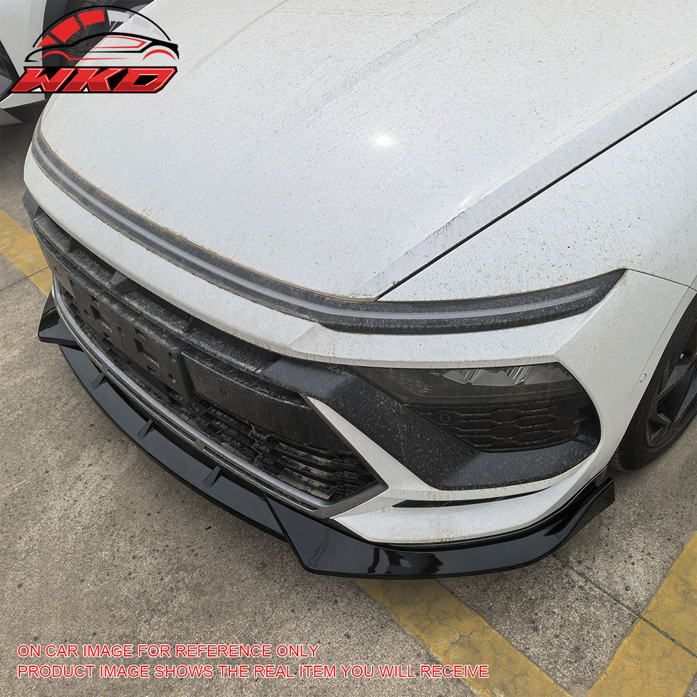 Fits 24-25 Hyundai Sonata N Line IKON V1 3PCS Front Bumper Lip Chin Matte Black