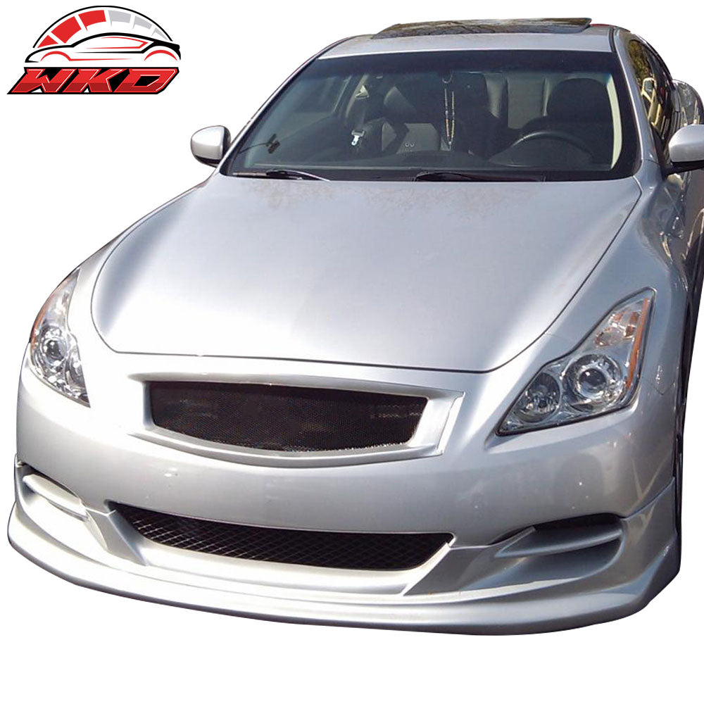 Fits 08-14 Infiniti G37 Front Bumper Lip Painted Liquid Platinum Metallic #K23