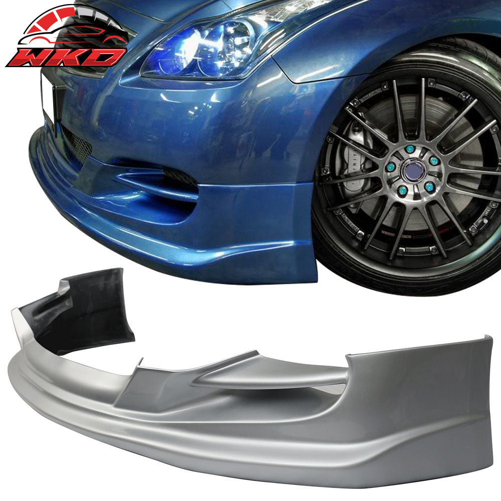Fits 08-14 Infiniti G37 Front Bumper Lip Painted Liquid Platinum Metallic #K23