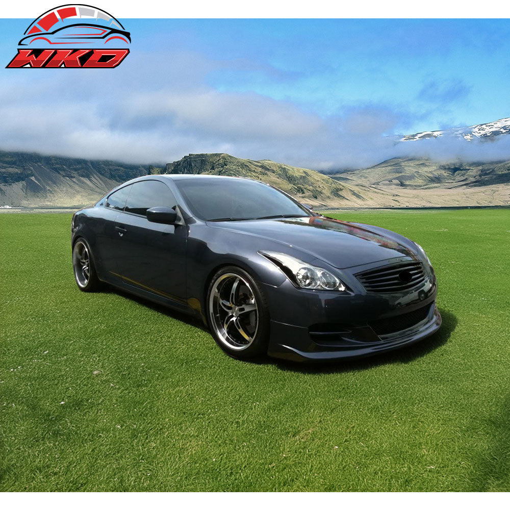 Fits 08-14 Infiniti G37 & Q60 TS Style Unpainted Front Bumper Lip Spoiler PU