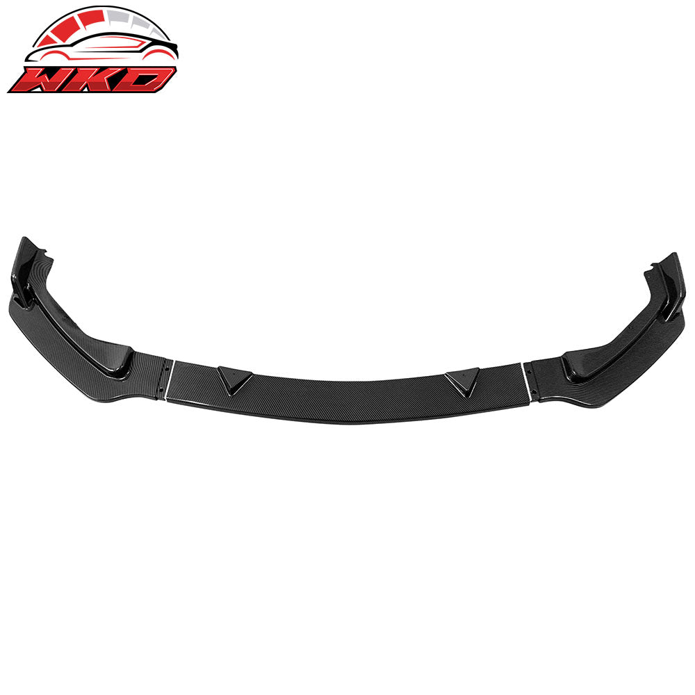 Fits 14-17 Infiniti Q50 Base Premium Front Bumper Lip Carbon Fiber Print 3PC