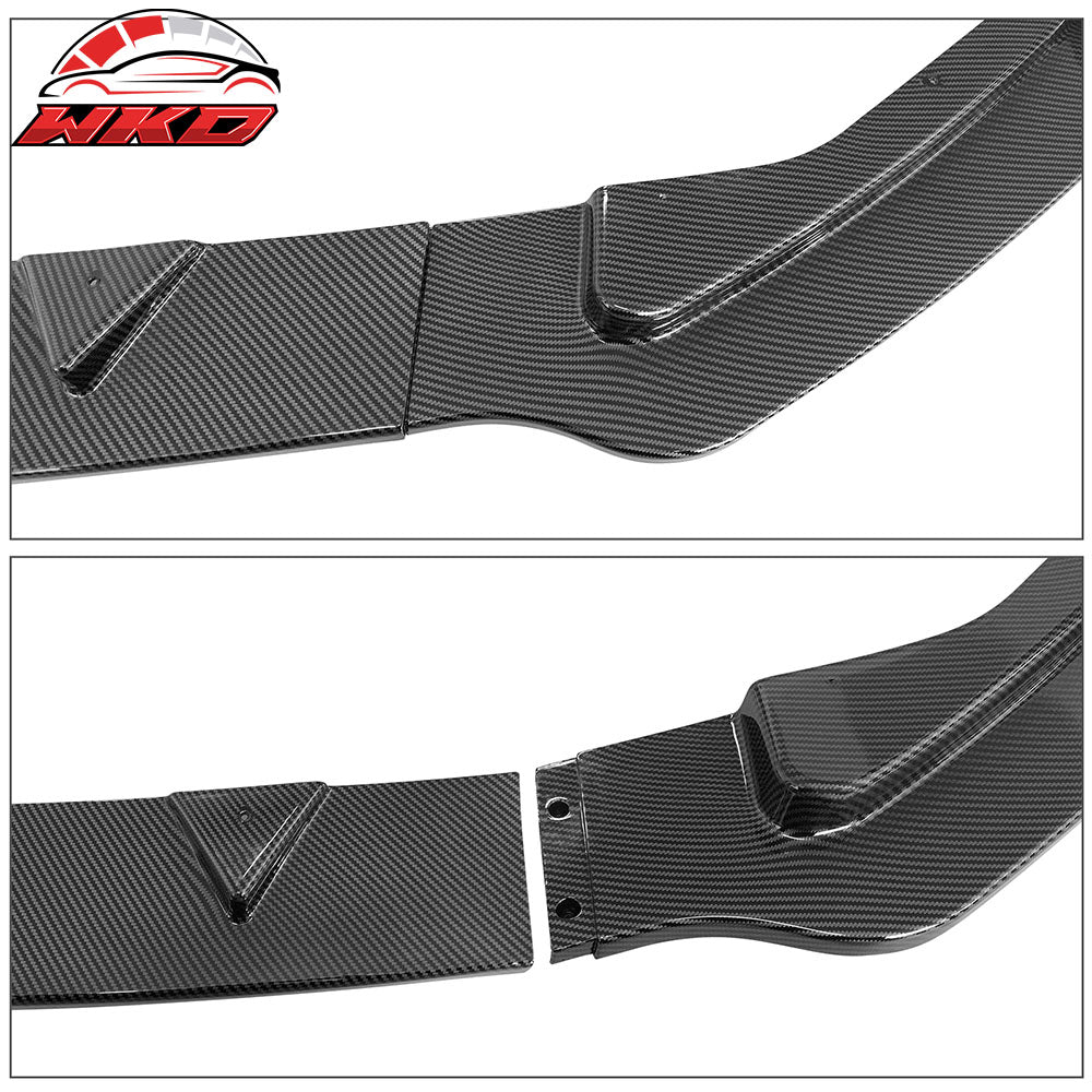 Fits 14-17 Infiniti Q50 Base Premium Front Bumper Lip Carbon Fiber Print 3PC