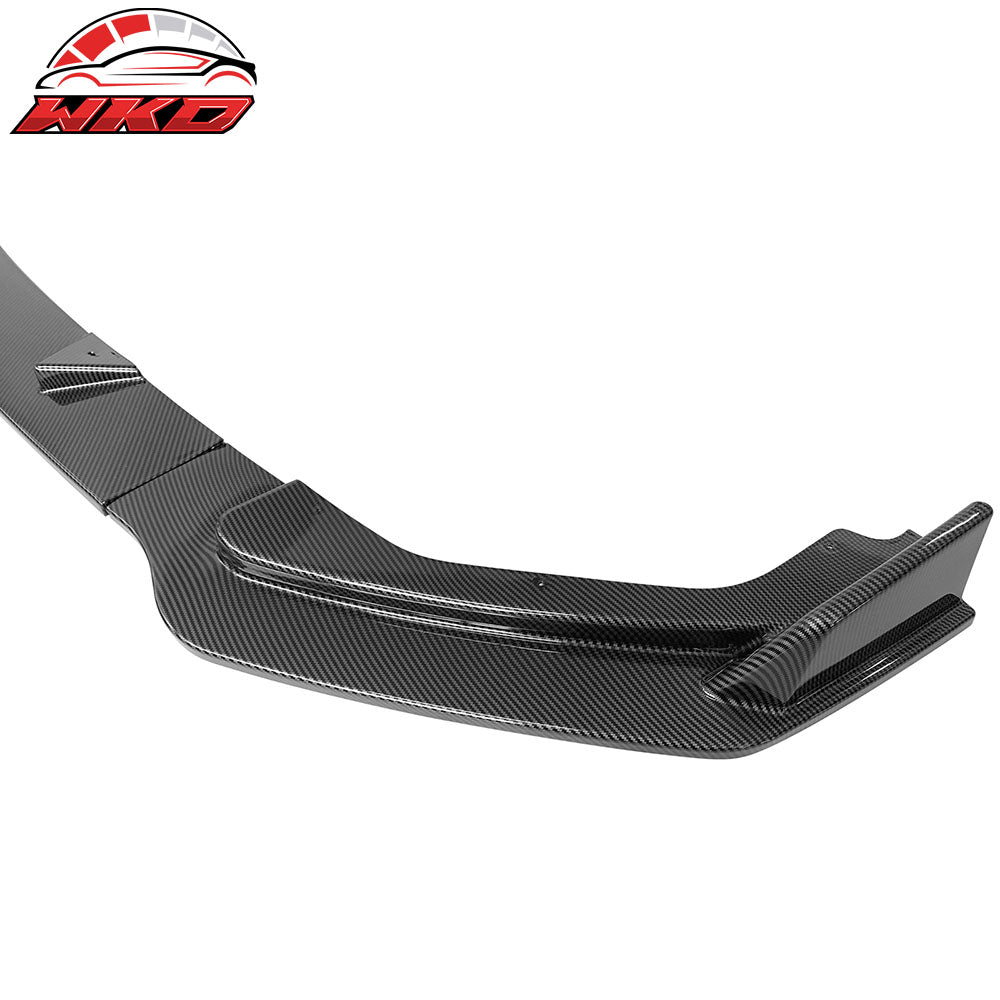 Fits 14-17 Infiniti Q50 Base Premium Front Bumper Lip Carbon Fiber Print 3PC