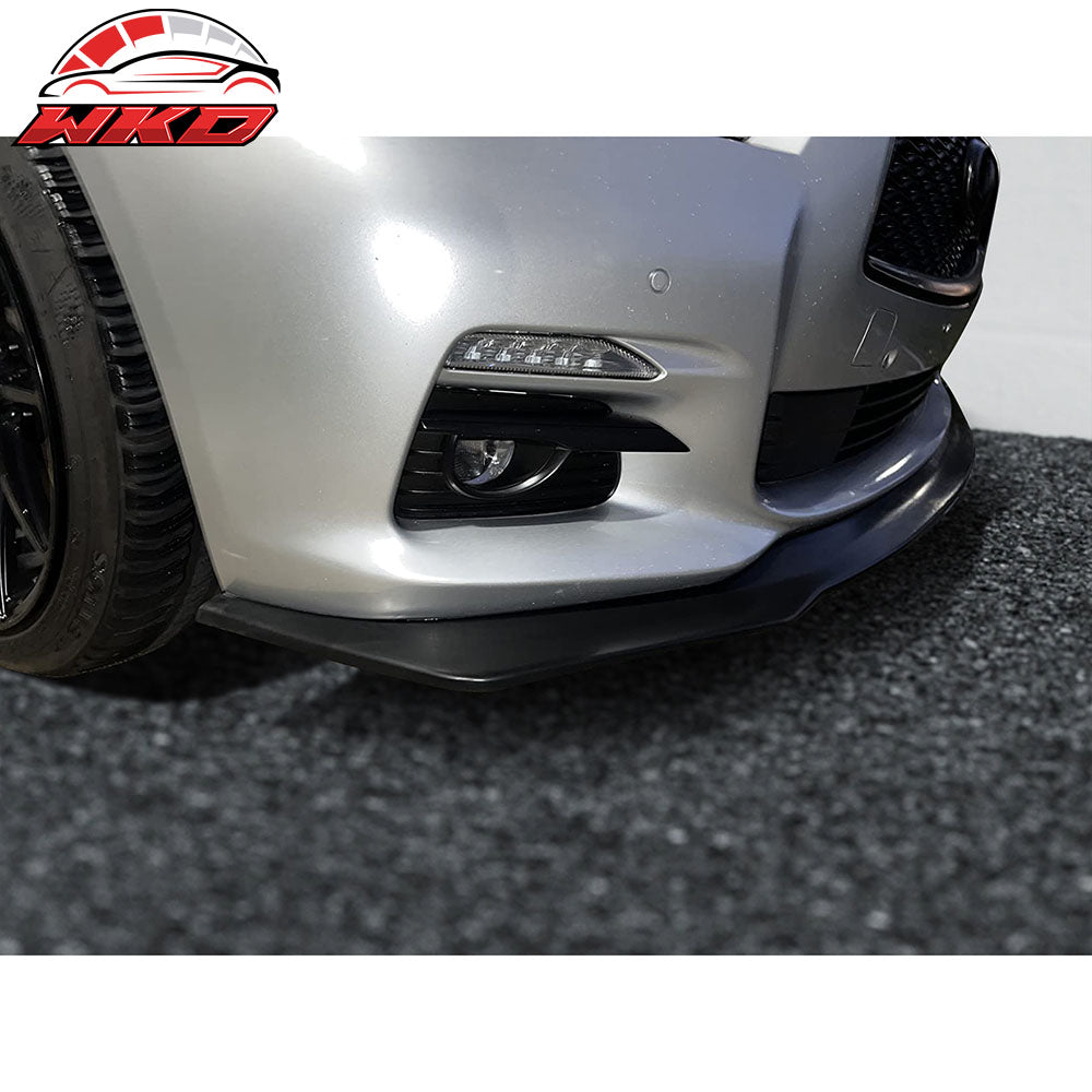 Fits 14-17 Infiniti Q50 IKON V6 Style Front Bumper Lip Spoiler Unpainted PU Kit