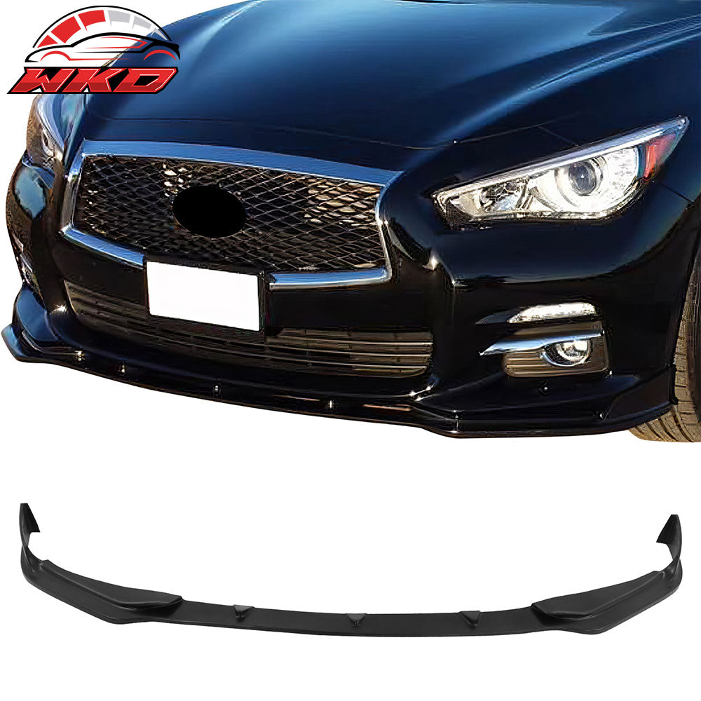 Fits 14-17 Infiniti Q50 Base Model T Style Front Bumper Lip Spoiler Unpainted PU