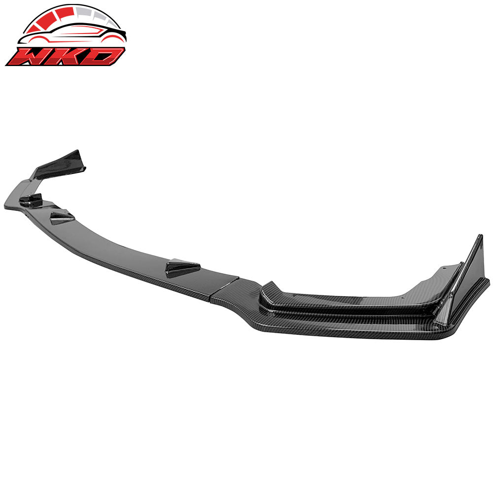 Fits 14-17 Infiniti Q50 Sport Model Only Carbon Fiber Print 3PC Front Bumper Lip