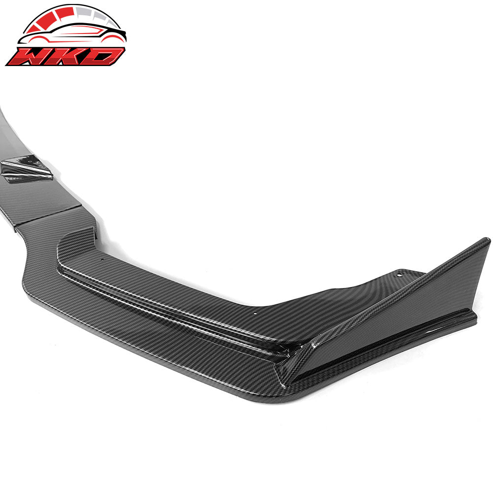 Fits 14-17 Infiniti Q50 Sport Model Only Carbon Fiber Print 3PC Front Bumper Lip
