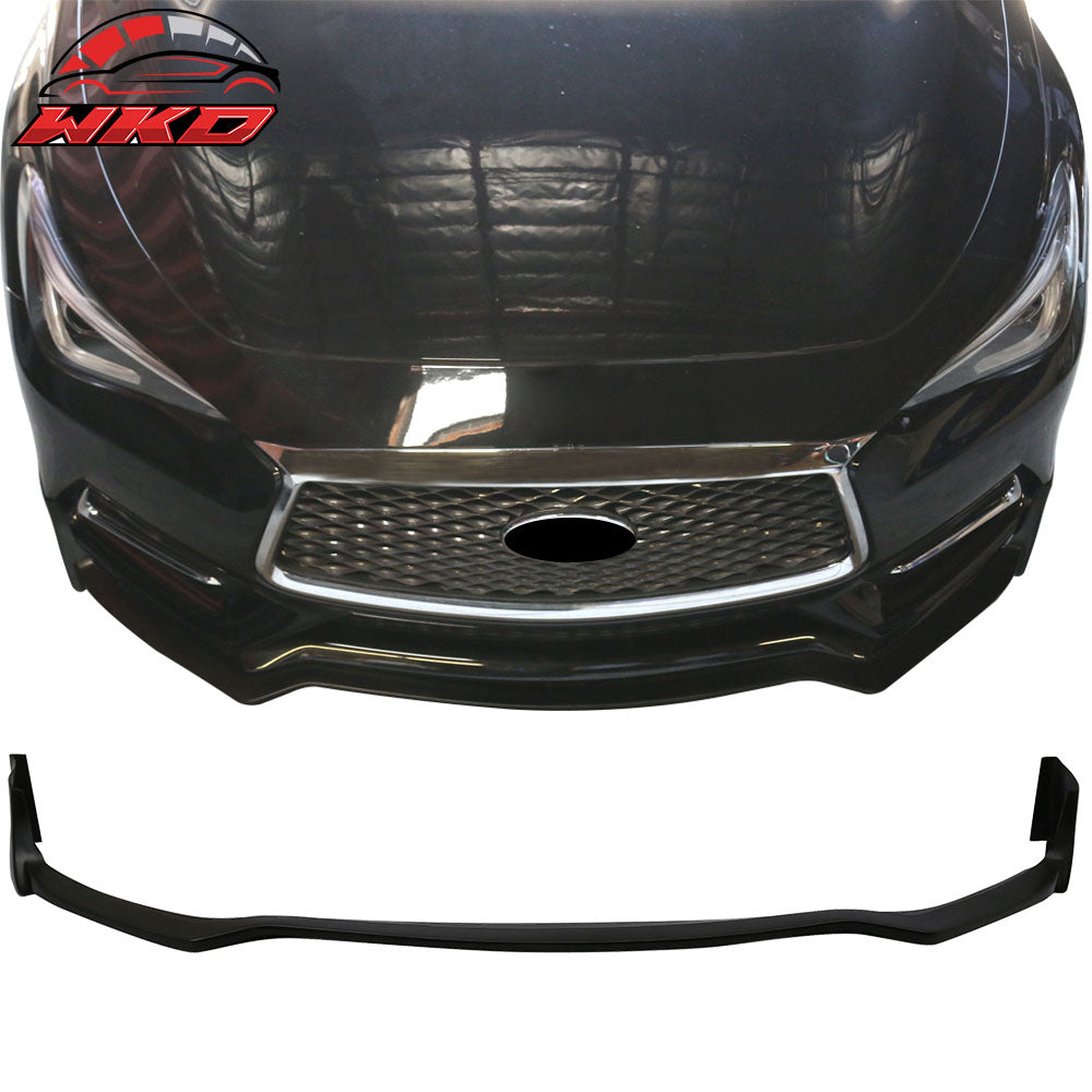 Fits 17-22 Infiniti Q60 Coupe S Style Front Bumper Lip Spoiler Unpainted PU
