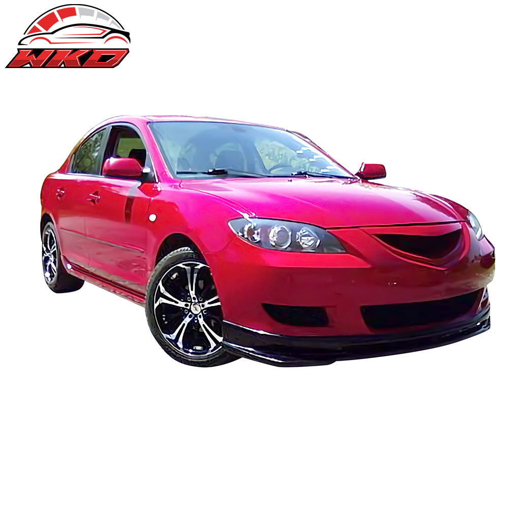 Fit 04-06 Mazda 3 i Front Bumper Lip Spoiler Splitter Bodykit Unpainted Black PU
