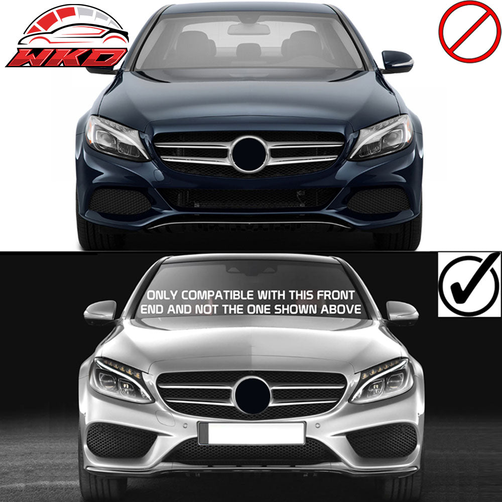 Fit 15-18 Benz W205 C-Class Sport C63 DP Style Front Bumper Lip Kit Unpainted PU