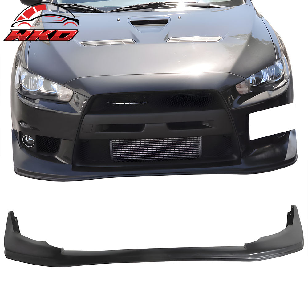 Fits 08-15 Mitsubishi Lancer Evolution EVO 10 X V Style Front Bumper Lip Kit PU