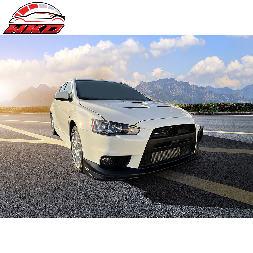 Fits 08-15 Mitsubishi Lancer Evolution X VR Style Front Bumper Lip Spoiler - PU
