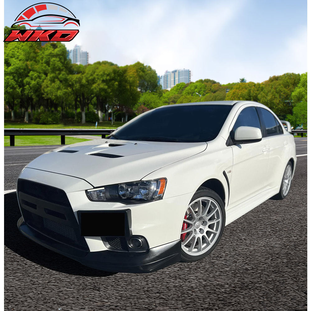 Fits 08-15 Mitsubishi Lancer Evolution X VR Style Front Bumper Lip Spoiler - PU