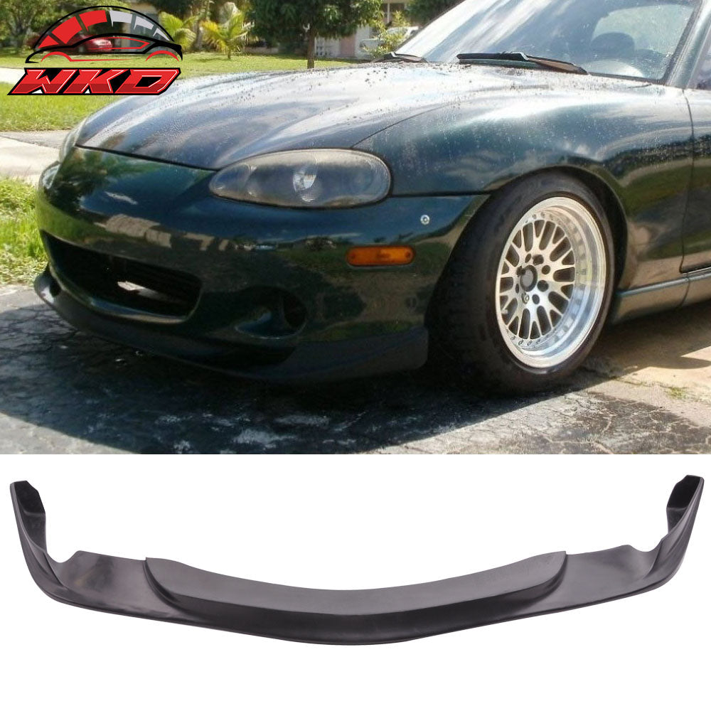 Fits 01-05 Mazda Miata MX-5 GV Style Front Bumper Lip Spoiler Unpainted Black PU