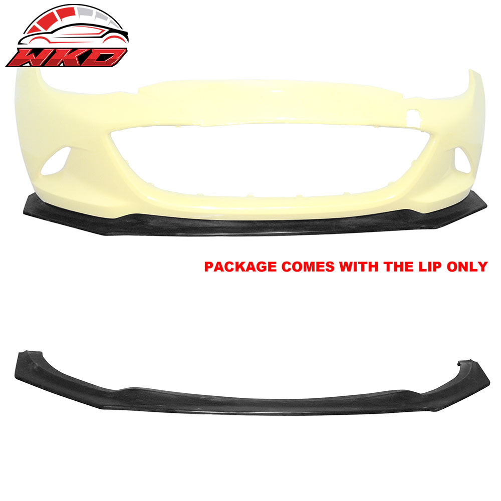 Fits 16-25 Mazda MX-5 Miata Front Bumper Lip Unpainted PU Chin Spoiler Splitter
