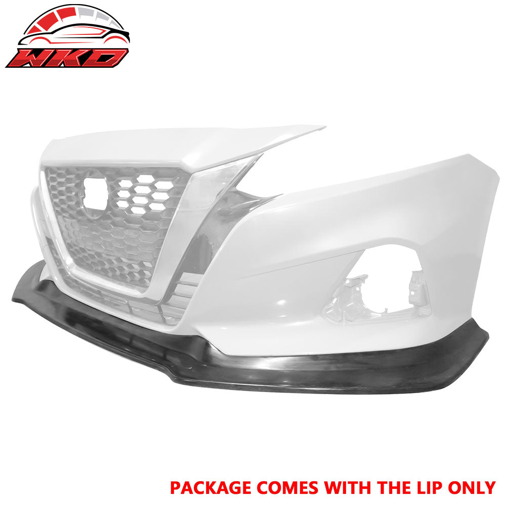 Fits 19-22 Nissan Altima IK V4 Style Front Bumper Lip Lower Spoiler Unpainted PU