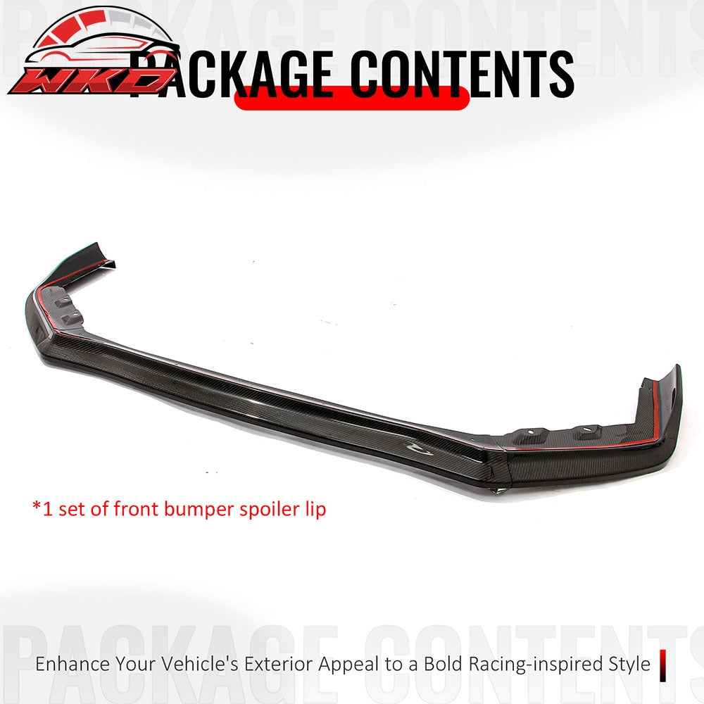 Fits 15-21 Subaru WRX STI CS Style Carbon Fiber Front Bumper Lip Spoiler 3PCS