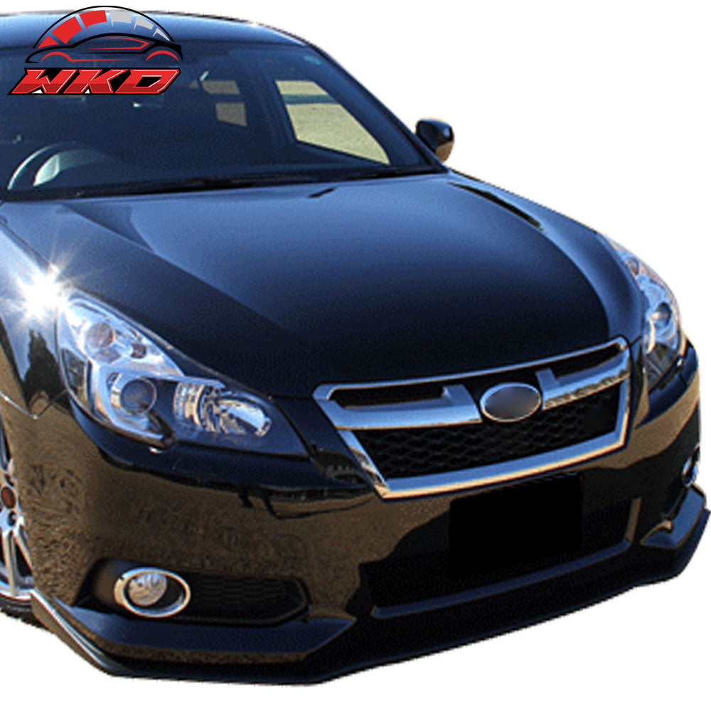 Fits 13-14 Subaru Legacy STI Style Front Bumper Lip Spoiler Unpainted Black PU