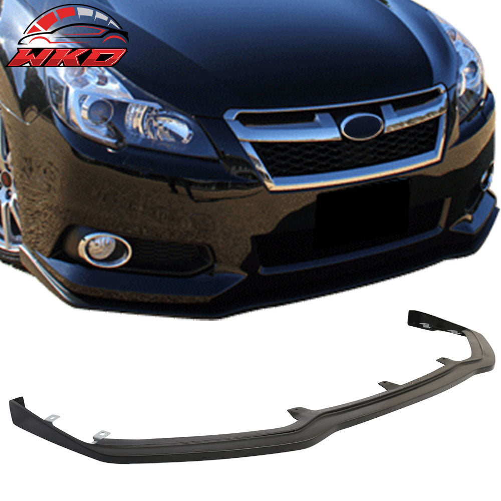 Fits 13-14 Subaru Legacy STI Style Front Bumper Lip Spoiler Unpainted Black PU
