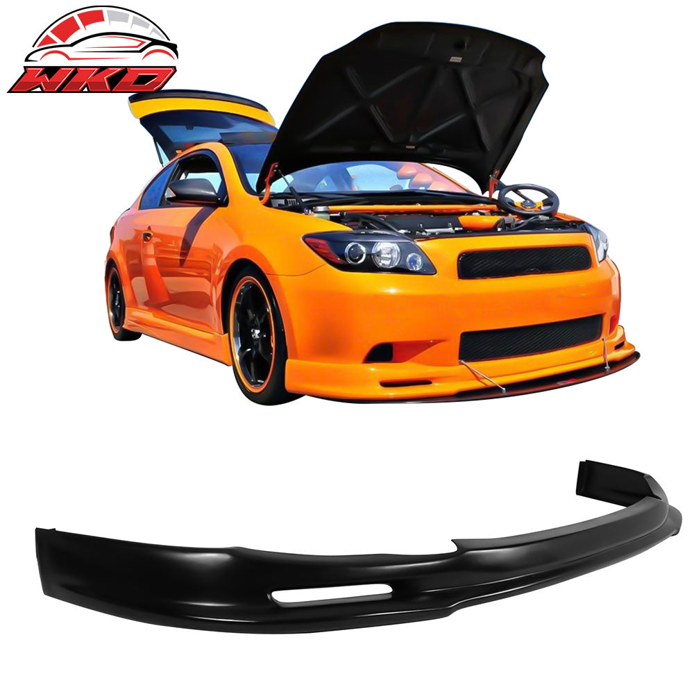 Fits 05-10 Scion tC Mugen Style Front Bumper Lip Spoiler Kit Unpainted Black PU