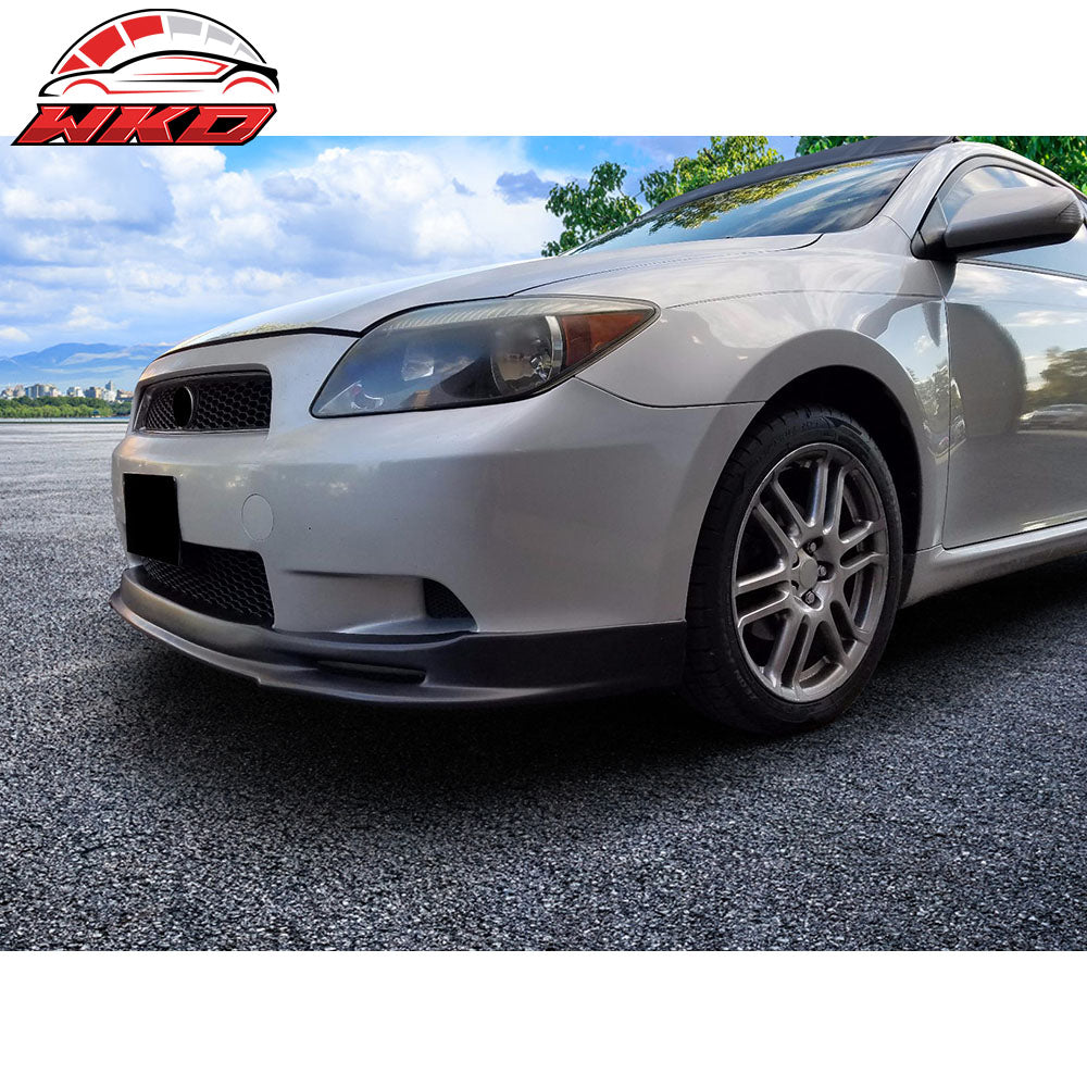 Fits 05-10 Scion tC Mugen Style Front Bumper Lip Spoiler Kit Unpainted Black PU