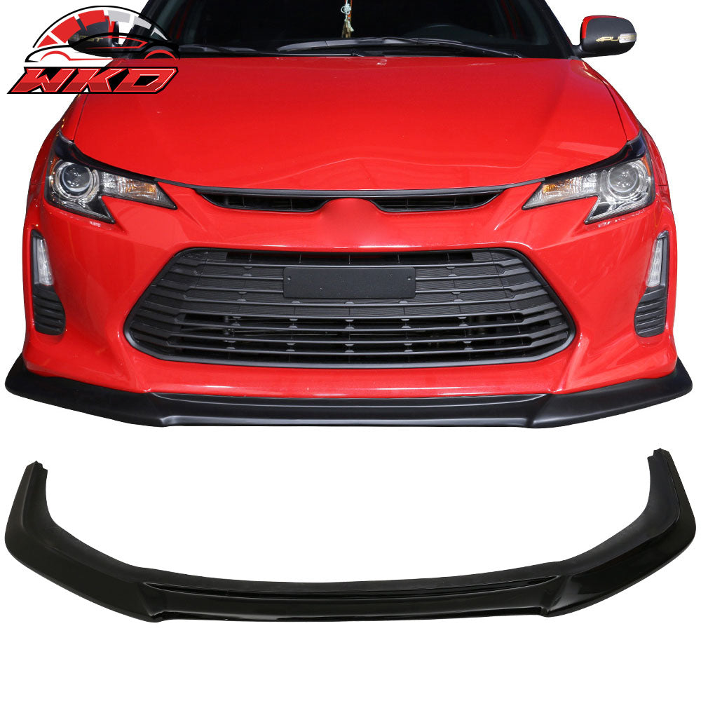 Fits 14-16 Scion tC GT Style Front Bumper Lip Chin Spoiler PU Painted #202 Black